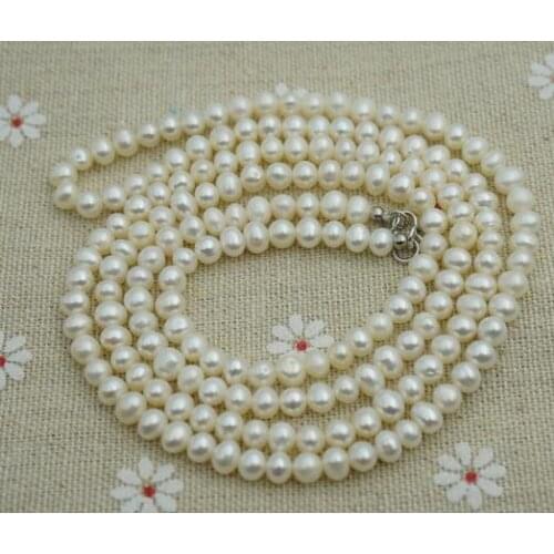 Real Pearl Bracelet,Small Size Strand 4Row Bracelet,Sterling Silvers White Genuine Freshwater Pearl Bracelet,Mother Day Jewelry