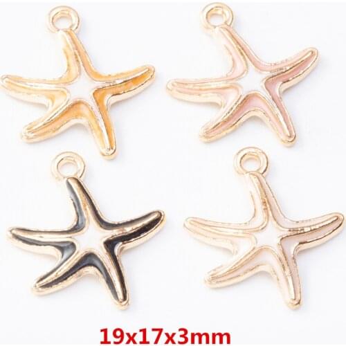 10pcs Enamel starfish Charm Pendant For Women Necklace Pendant Making Alloy Beads Fit Bracelet DIY Jewelry Accessory js2279