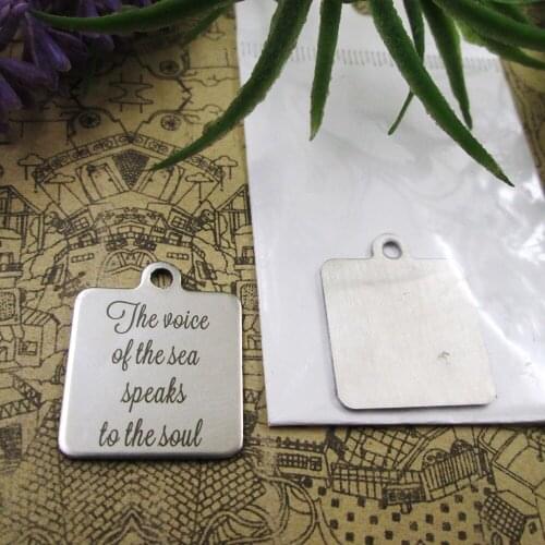 20pcs--"The Voice Of The Sea Speaks To The..."stainless steel charms 5 styles for choosing DIY Charms for necklace bracelets
