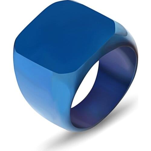 10pcs) New Fine Mens Jewelry High Polished Stainless Steel four Color Ring Stainless Steel Biker Ring for gift