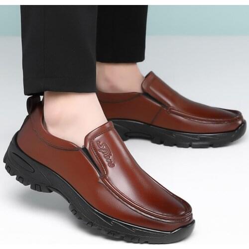 2021 Mens Genuine Leather Shoes 38-48 Soft Anti-slip Rubber Loafers Oxford Shoes Man Casual Real Leather Shoes Male Footwear