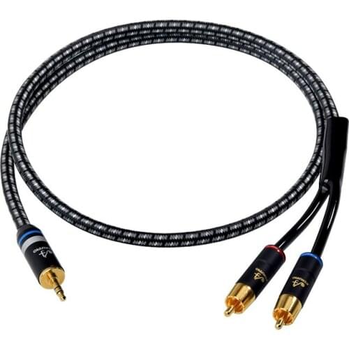 3.5mm one minute two audio cable 3.5 turn 2rca double lotus cable mobile phone computer connection power amplifier 1 minute 2