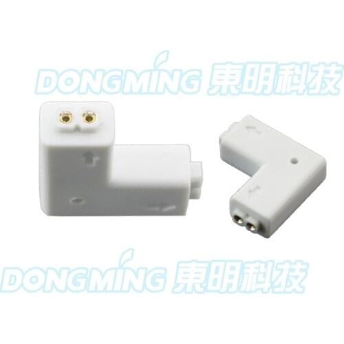 50pcs IP65 waterproof 2 pin smd led 5050 connector wire 10mm L Shape for SMD 3528 Single Color Strip