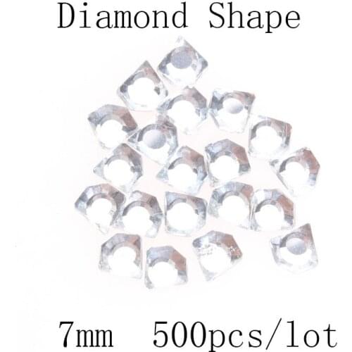 500pcs 7mm Diamond Shape Crystal Flatback Rhinestone Trim Wedding Dress Motif Bridal Rhinestone Applique Hotfix Applicator DIY