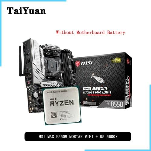 AMD Ryzen 5 5600X R5 5600X CPU + MSI MAG B550M MORTAR WIFI Motherboard Suit Socket AM4 All new but without cooler