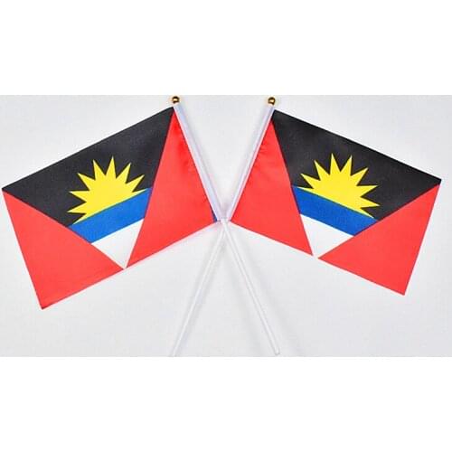 Antigua and Barbuda flag Banner 14*21cm hand waving National flag Home Decoration flag banner