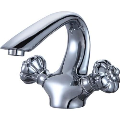 Free ship chrome Finish Two crown Handles Centerset Bathroom Sink Faucet mixer NEW Single hole