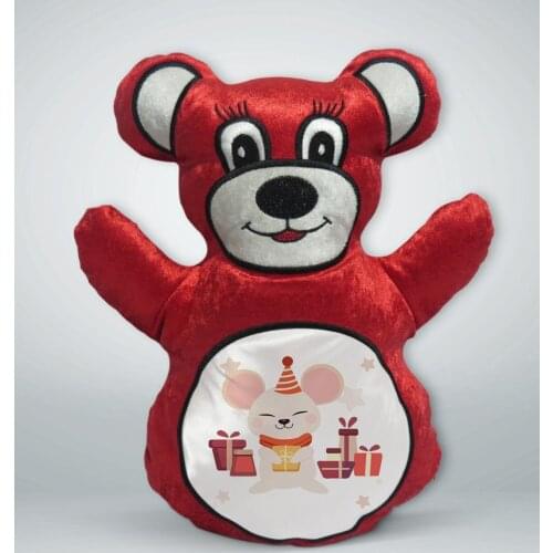 BK Gift Cute Mouse Design Red Teddy Bear Yastık-1