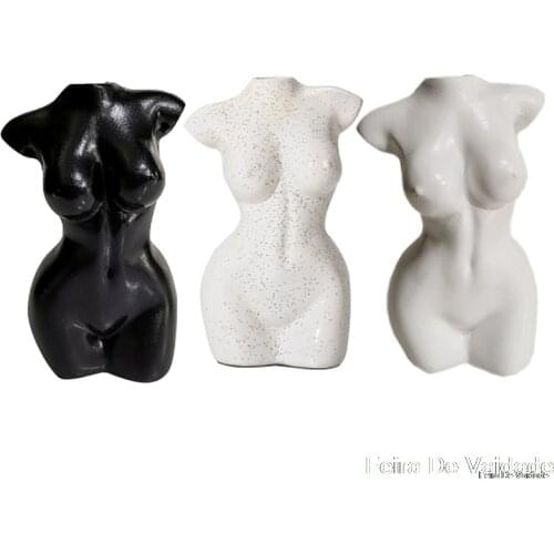 Body Art Design Flower Vase Nude Female Sculpture Flower Vase Creative Hobby Vase Planting Machine Home Decor Ornamental