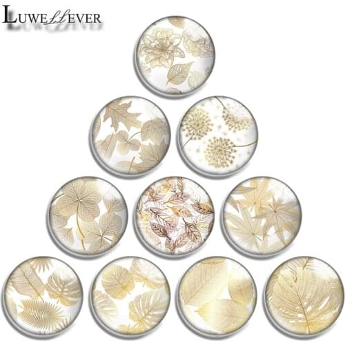 12mm 14mm 16mm 20mm 25mm 30mm 693 Geometric Leaves Mix Round Glass Cabochon Jewelry Finding 18mm Snap Button Charm Bracelet