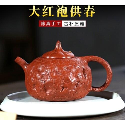 Purple clay teapot in Xiyin pottery mansion Chen Zhenquan handmade raw ore Dahongpao spring pot Gong Chunhua tea pot