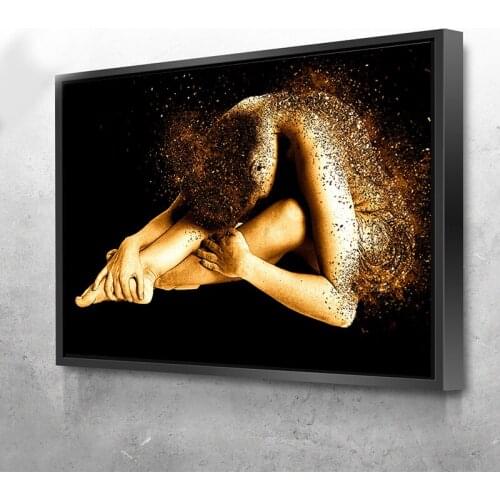 Black and Golden Nude Woman Photo Printing Decoracao Para Sala Printed Canvas Painting Tableau Decoration Moderne Posters Prints