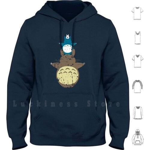 Totoro Totem Hoodie Long Sleeve My Neighbour Totoro Totem Pole Design Studio Ghibli Miyasaki Cute