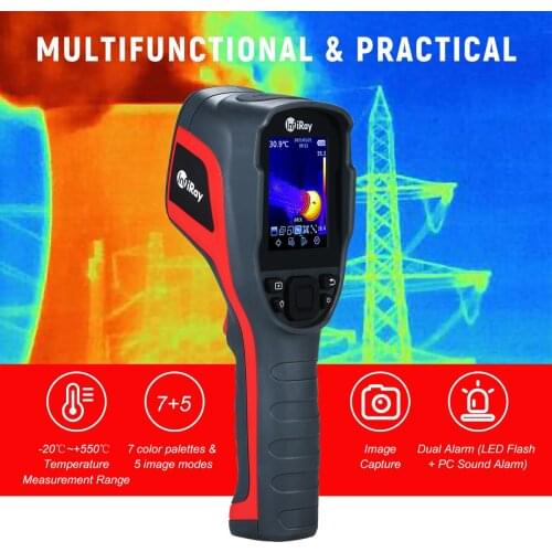 -20℃~+550℃ IR Infrared Thermal Imager 2.8-inch Color Screen Infrared Thermometer with 16G Storage Card Thermal Imaging Camera