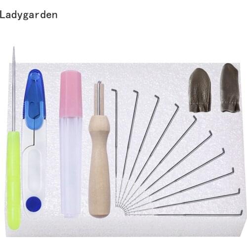 17PCS DIY Felting Tools Felt Kit with Needle Craft Kit Scissor Awl Wool Felting Weaving Handmade Needlework Spinning Tool