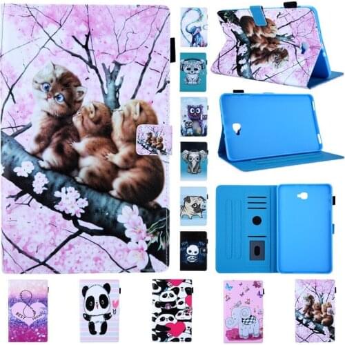 Leather Cover for Samsung Tab A 10.1 T580 Case Stand Wallet printed Funda Case for Samsung Galaxy Tab A 10.1 2016 SM T580 T585