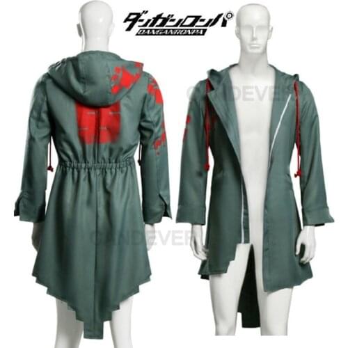Super Danganronpa 2 Komaeda Nagito Jacket Hoodies Army Green Color Coat Cosplay Costume Cos Trench