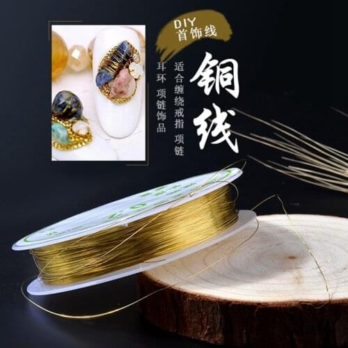 1 Roll Copper Wire Nail Art Decoration Charm Line DIY Design 3D Tips Gold Silver Bronzed Color Rhinestones Jewelry Manicure DIY