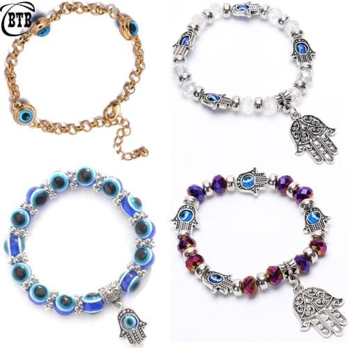 Trendy Lucky Charm Bracelets For Women Retro Devils Eye Bangles Blue Greek Turkish Devil Evil Eyes Bracelet Jewelry Women Gift