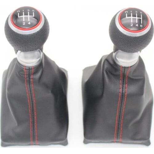 For Audi A6 C6 2004 2005 2006 2007 2008 2009 2010 2011 2012 New 5/ 6 Speed Car Shift Gear Knob With Real Leather Knob