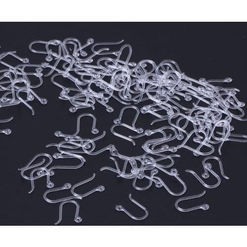 2021 New 100Pcs Clear Non-Allergenic Plastic Ear Wire Hooks Earring Findings DIY Jewelry