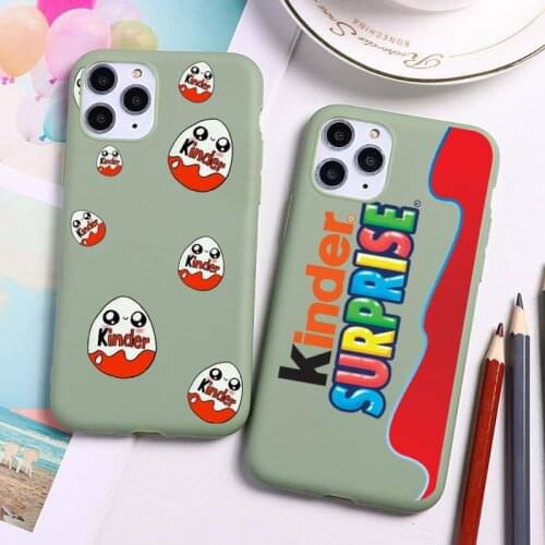 New Trolly egg KINDER JOY Surprise Phone Case For iphone 12 11 Pro Max Mini XS 8 7 6 6S Plus X SE 2020 XR Candy green cover