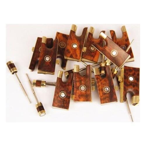 Wholesale 10 Sets Top New 4/4 Violin Snakewood Frogs Copper Parts With Screw Violino Accessories