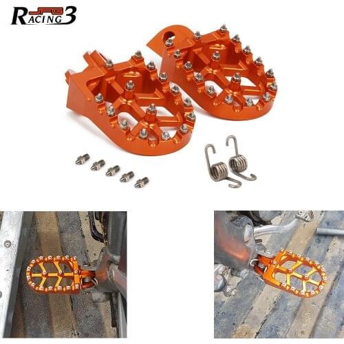 Motorcycle CNC Orange Aluminum Foot Pegs For KTM ADV SX SXF EXC EXCF XCF XCW XCFW 65 85 125 150 250 300 350 400 450 530
