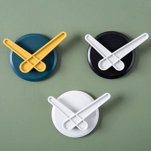 Simple Contrast-color Hook Wall Hanging Sticky Perforation-free Hooks Load-bearing Hook High Quality Small Fresh Hooks 3PCS