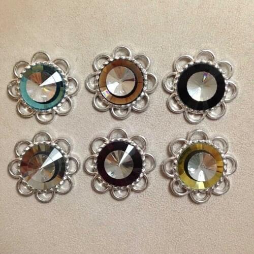 QGVLish 40Pcs/lot 5cm Wide Crystal Beads Buckle DIY Sewing Sofa Bed Decorative Rhinestone Hanging Ornaments Curtain Accessories