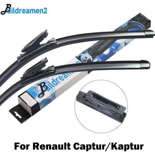 Buildreamen2 Car Wiper Blade Windscreen Rubber Wiper For Renault Captur / Kaptur Fit Bayonet Arm / Lock Type 2013-2018
