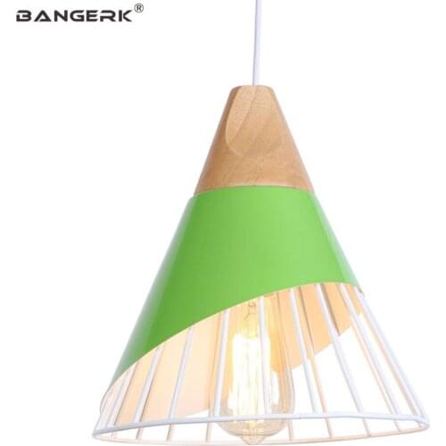 RH Nordic Design LED Pendant Lamp Loft Decor Modern Iron Wood Hanging Light Dining Room Bar Home Lighting Droplight Luminaire