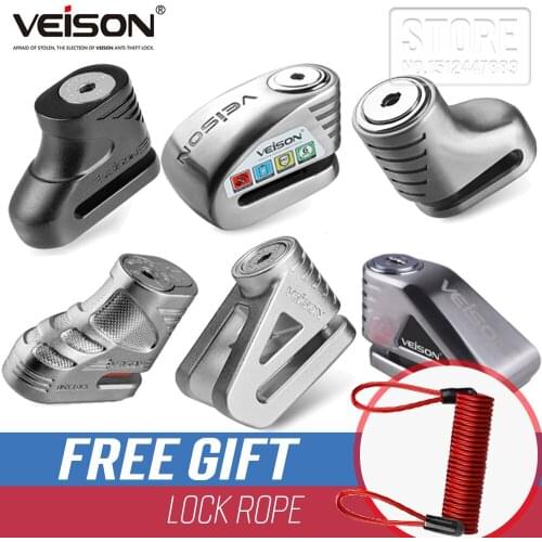 Veison Motorcycle Alarm Disc Lock Bike Waterproof Disc Lock Warning Security Anti theft Brake Rotor Bicycle Lock