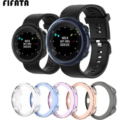FIFATA 42mm Transparent TPU Case Cover For Garmin Forerunner 45S Smart watch Accessories 44.6mm Silicone Cover For Forerunner 45