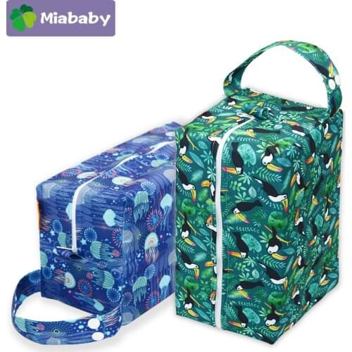 Miababy Wet Dry Bag High-Capacity Baby Pods Bag Nappy Bag Waterproof Reusable Washable Cloth Diaper Bag