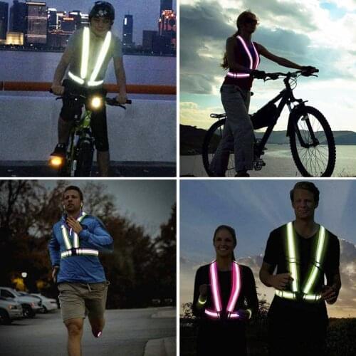 Reflective Vest Safety Reflective Coat Elastic Adjustable Reflective Gear for Running Walking Jogging Cycling Motorcycle