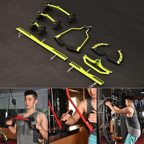 Fitness Lat Pull Down Bar Gym Rowing Trainer T-Bar Pulley Cable Machines Biceps Back Muscle Blaster Home Strength Workout Handle