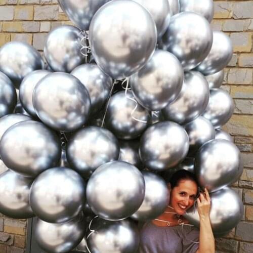 100pcs Chrome Gold Metallic Balloon 10/12inch Metal Latex Balloon Birthday Party Infalable Helium Balloon Wedding Party Decor