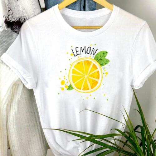 Women Clothes Cartoon Lemon Watercolor Fruit Cute Summer Print Fashion Short Sleeve Tshirt Female Tee Top Graphic T-shirt