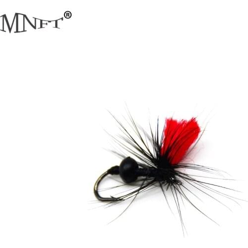 MNFT 10PCS workers hand tied Black Body with Red Wins Fly Dry Flies for Trout Fishing Artificial bait High rate of catching fish