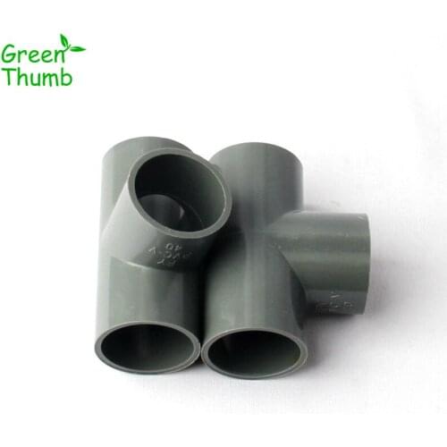 15pcs 40 mm PVC Gray Pipe Connector Water Tube 3 Way Fittings Pipe Adapter Water Supply Pipe Tool for Garden Watering Cleaning