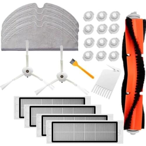 25PCS Main Side Brush HEPA Filters Comb Cleaning Tool Mop Cloth For Roborock Vacuum Cleaner Replacements Kit