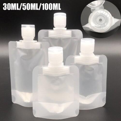 30ml/50ml/100ml Convenient Travel Lotion Dispensing Bag Cosmetic Packaging Bag Matte White Square Divided Into Nozzle Bags 1PCS