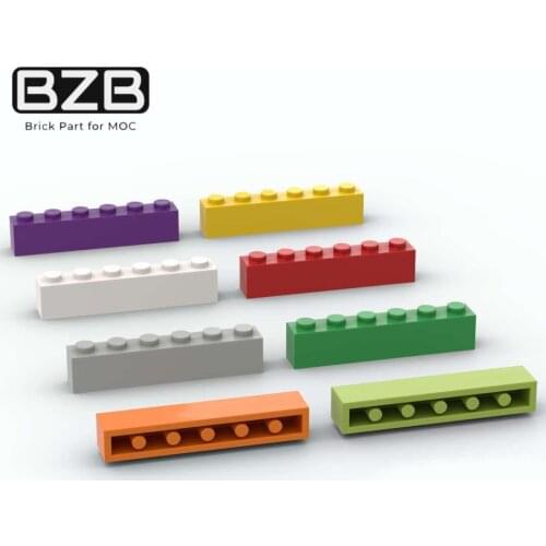 40PCS BZB MOC 3009 1x6 Brick Building Blocks High-tech Technical Brick Parts Kids DIY Educational Toys Best Gifts