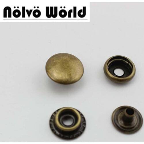 50sets 100% copper high quality Solid brass Coat button metal snap button no Sewing Press Studs Buttons Snap Fastener Popper