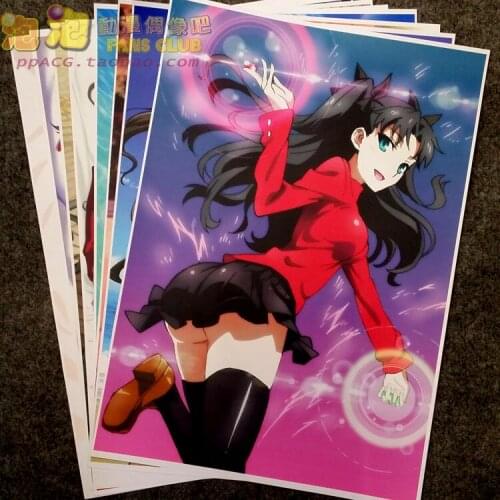 8Pcs Anime Fate/stay night Tohsaka Rin Picture Posters Figures Poster 42x29cm Toys for Wall Home Decoration Kids Adult Gift