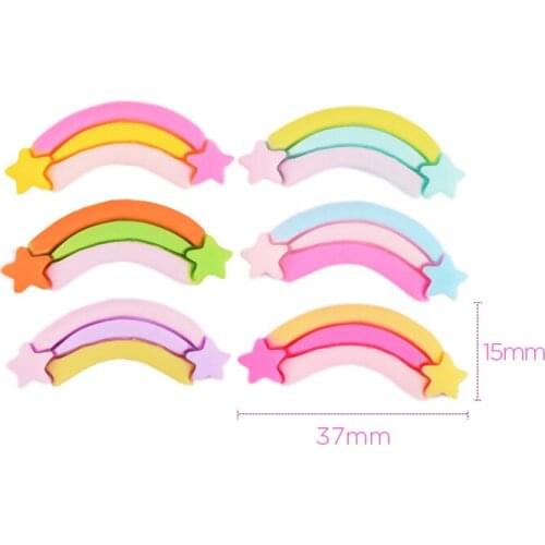 AIJJU 37mm ResinFrosted Feel Rainbow Patch Jewelry DIY Materials Phone Shell/Hairpin/Earrings Pendant Jewelry Brooch Accessories
