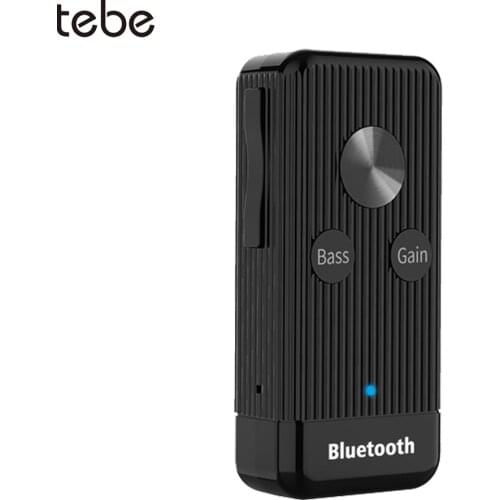 Tebe Aux Bluetooth 5.0 Audio Receiver 3.5mm Jack Portable Clip Wireless Bass Hifi Stereo Headphones Adapter Support TF Card Play