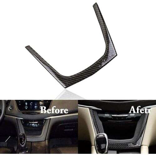 Real Carbon Fiber Car Console Center Dashboard Cover Trim For Cadillac XT5 2015-2018