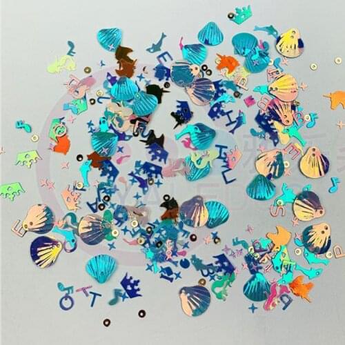 10g Golden Color Glitter Nail Art Sequins Mixed Shell Letter Notes Flakes Sequins Paillettes Diy, Wedding Decoration Confetti